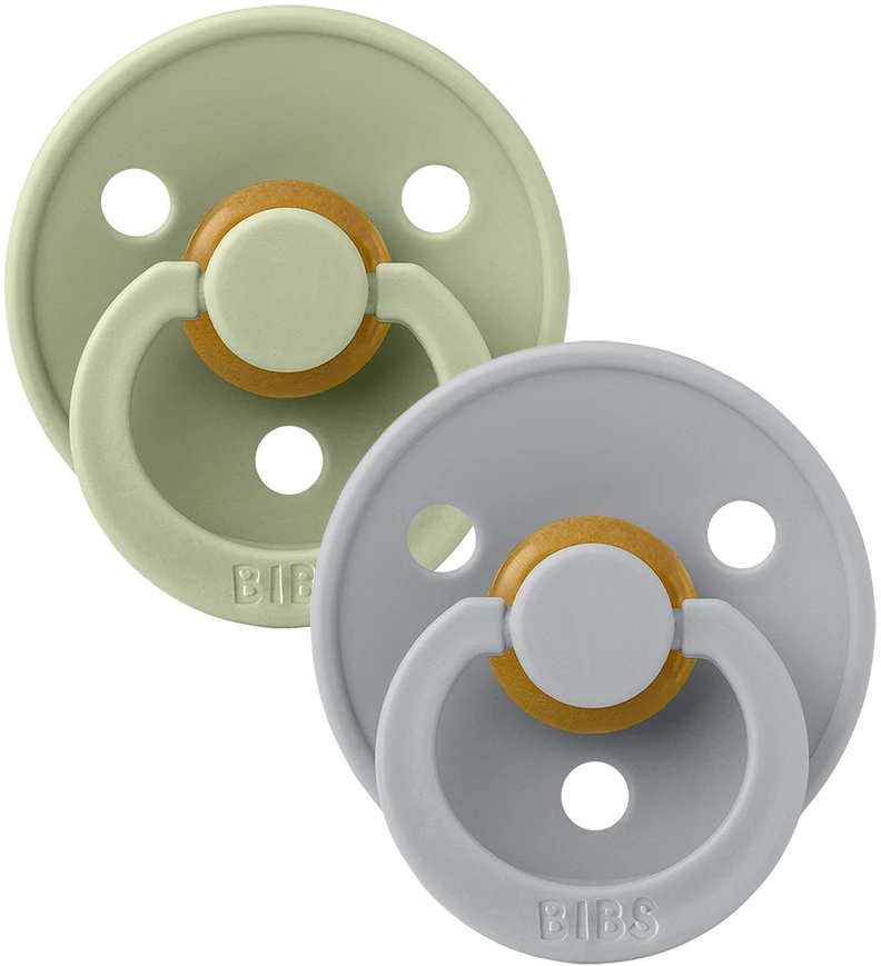 Čiulptukas BIBS Colour Round Sage, Cloud, 6 mėn.