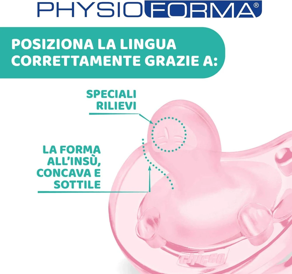 Čiulptukas Chicco PhysioForma ortodontinis minkštas silikoninis