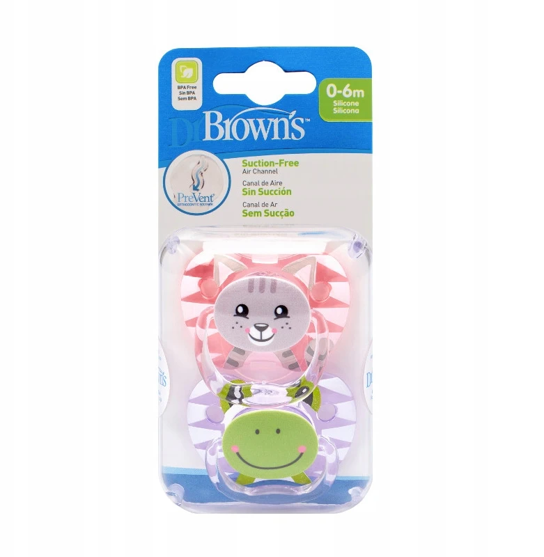 DR. BROWN'S Čiulptukai PreVent 0-6 mėn. SUNSHINE, 2 vnt.
