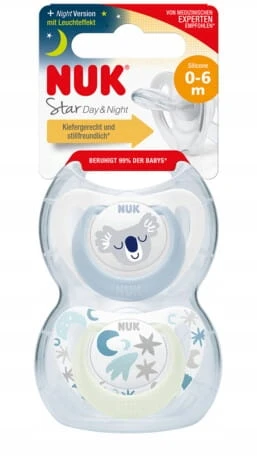NUK 175283 čiulptukas 0-2m Mėlynas STAR 2vnt.