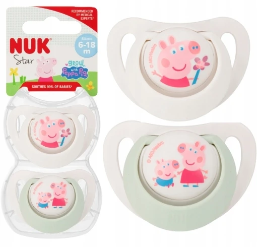 NUK 176335 čiulptukas 6-18m PEPPA silikonas