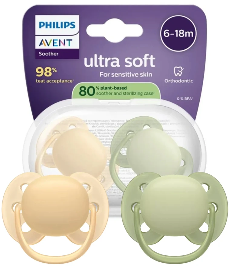 Philips AVENT SCF091/15 Žindukas Ultra Soft 6-18m šakelė/paukštis