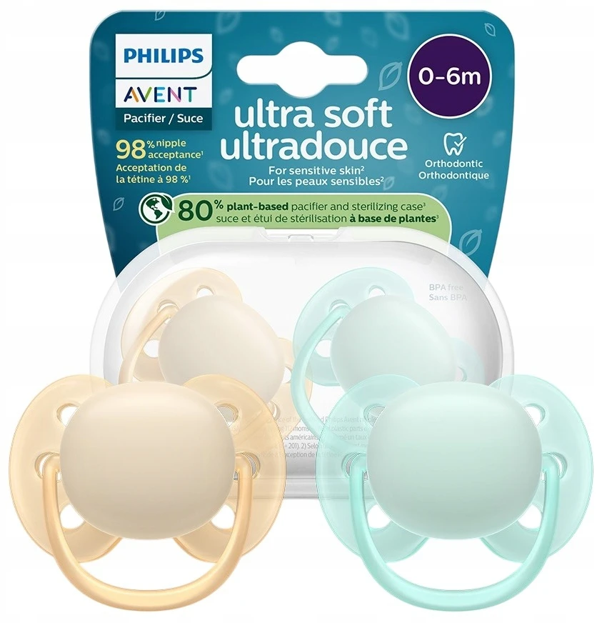 Čiulptukas Philips Avent Ultra Soft SCF091/40, 0-6 mėn, 2 vnt.