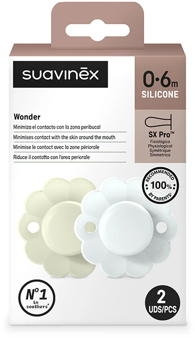Čiulptukas Suavinex SX Pro Wonder 3308400AI, Almost Aqua + Illusion Mėlyna, 0-6 mėn, 2 vnt.