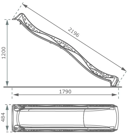4IQ Tamsiai žalia čiuožykla 290 cm