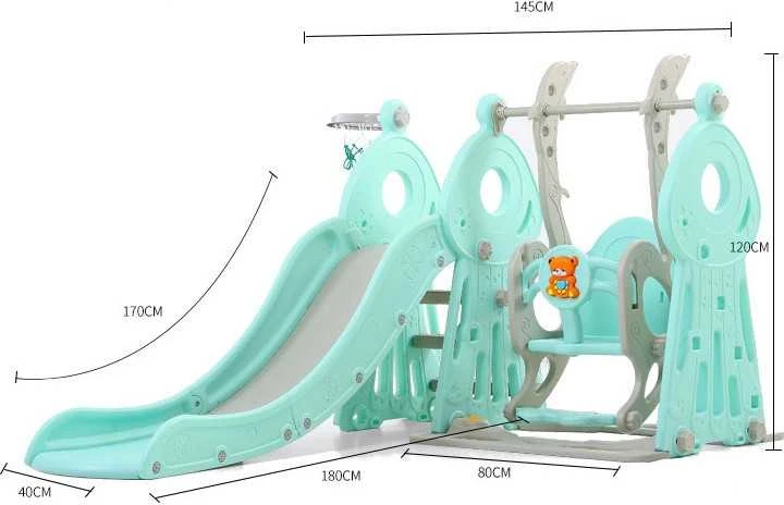 Children’s Slide w/ Swing & Basketball Hoop 4-in-1 inSPORTline Swingslide