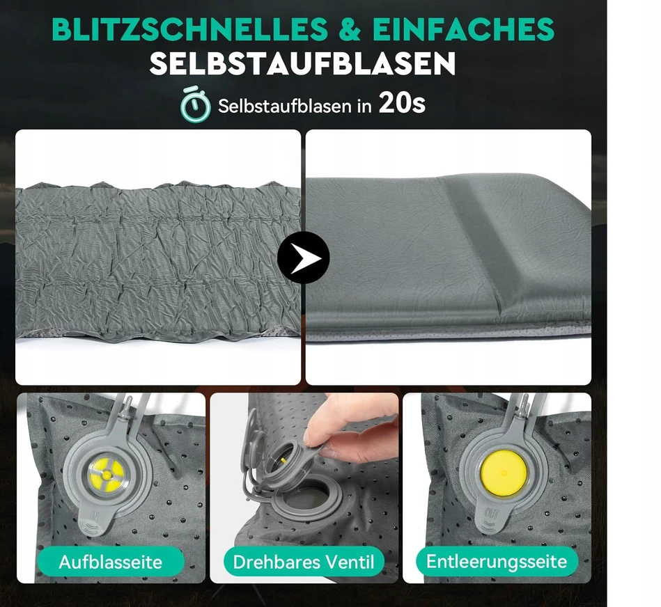 Čiužinys Hikenture savaime prisipučiantis kilimėlis 70 cm x 195 cm x 8 cm