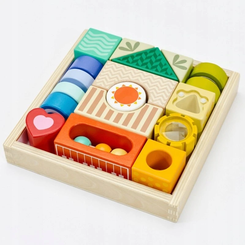 CLASSIC WORLD Mediniai Sensory Klockai 7 Funkcijų Układanka Multifunkcinė