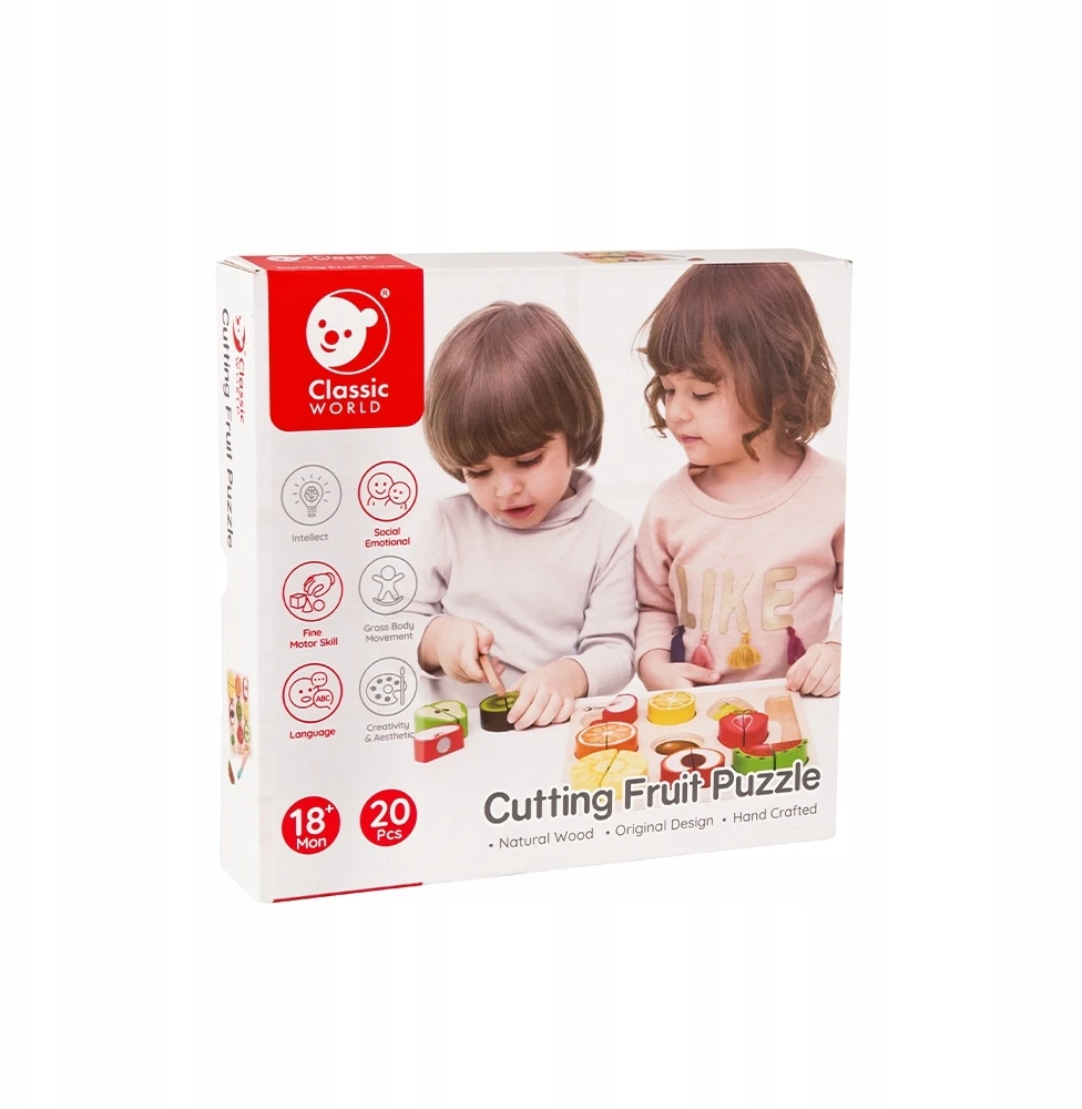 Dėlionė Classic World Vaisių Pjaustymo Rinkinys Montessori 20 vnt.
