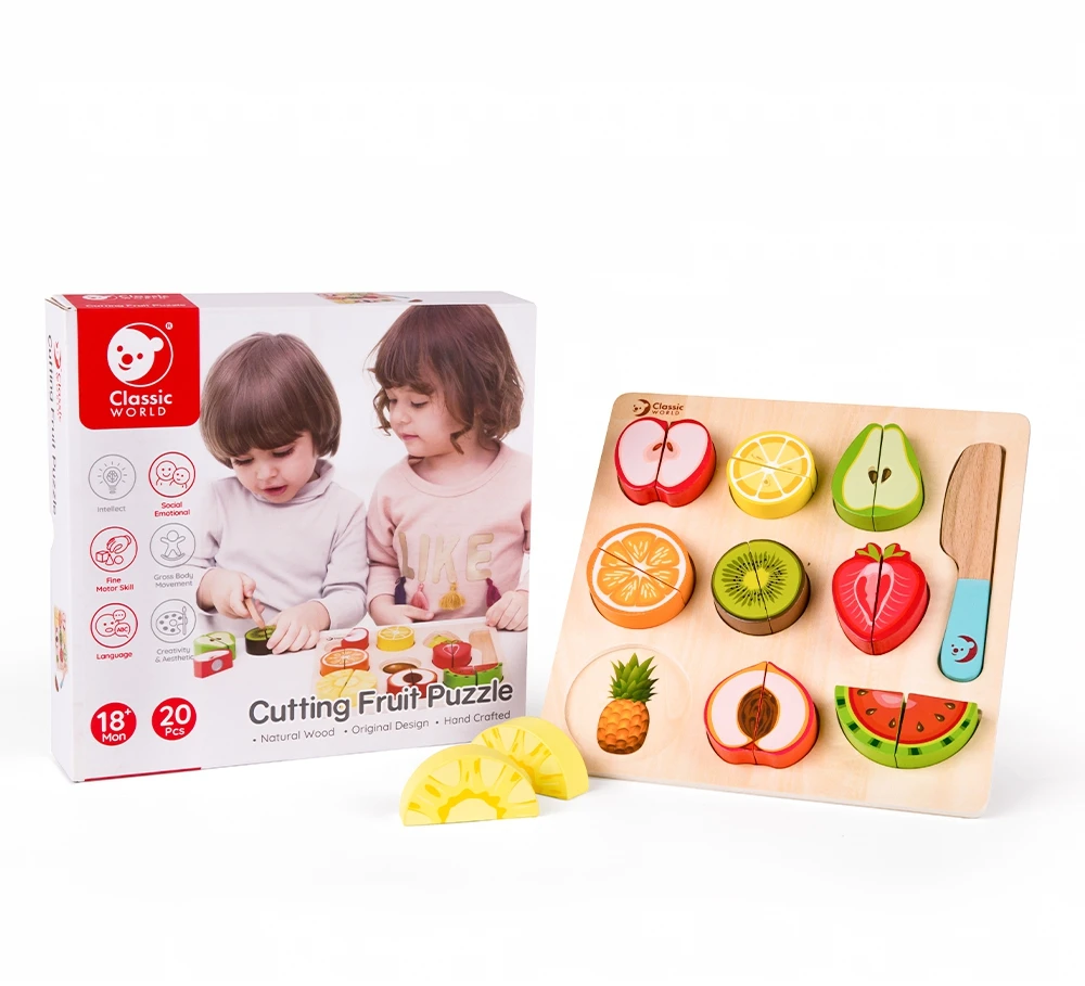 Dėlionė Classic World Vaisių Pjaustymo Rinkinys Montessori 20 vnt.