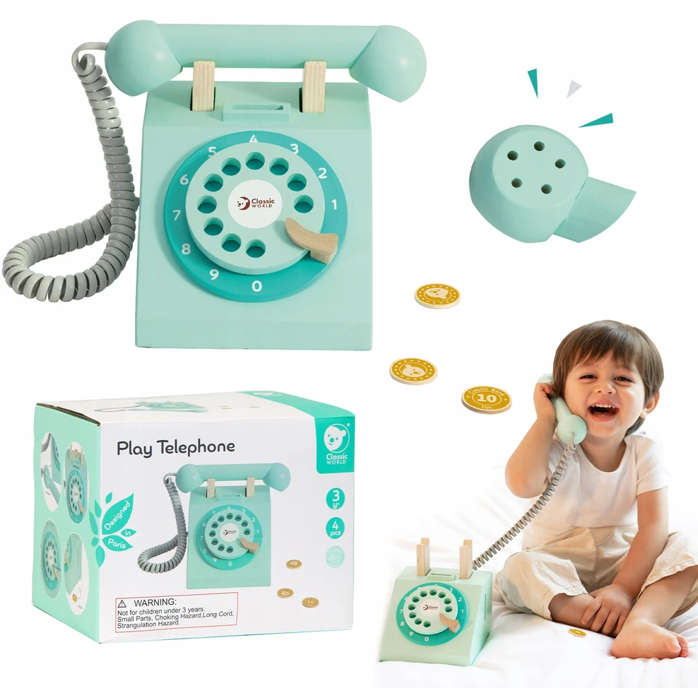 CLASSIC WORLD Medinis Telefonas Vaikams 4 el. Klasikinis