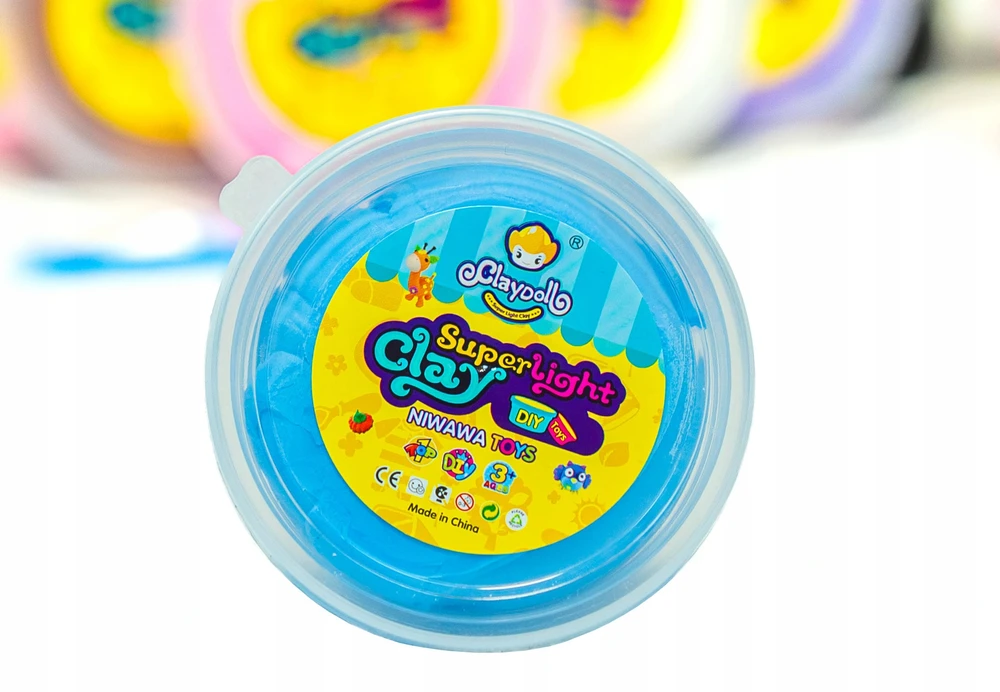 ClayDoll Super Light Clay CLAYDOLL MAGIC FOAM PLAYSTINE POLYMER CAY 24 vnt + peiliai