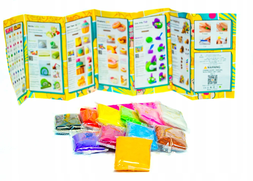 ClayDoll Super Light Clay MAGIC FOAM PLAYSTINE PASTA 12 vnt + PRIEDAI