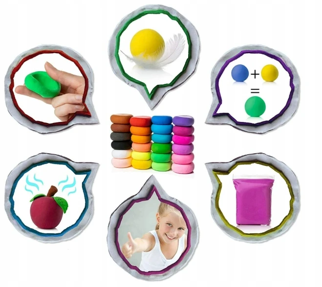 ClayDoll Super Light Clay PUTOLŲ RINKINYS 24 vnt. + PRIEDAI + MAGIC lagaminas PLASTIKOS PASTA