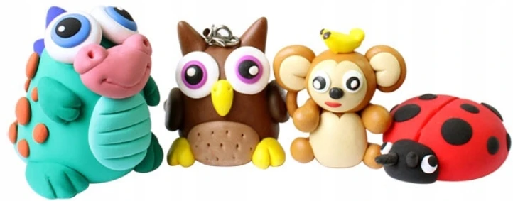 ClayDoll Super Light Clay PUTOLŲ RINKINYS 24 vnt. + PRIEDAI + MAGIC lagaminas PLASTIKOS PASTA