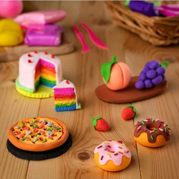 ClayDoll Super Light Clay PUTOLŲ RINKINYS 24 vnt. + PRIEDAI + MAGIC lagaminas PLASTIKOS PASTA