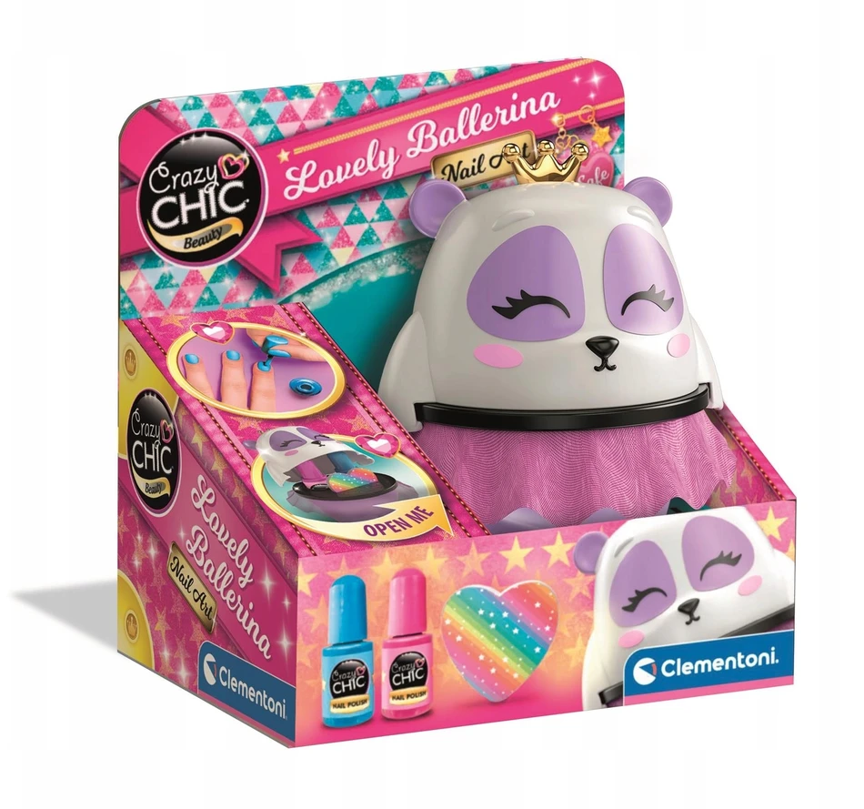 Clementoni Crazy Chic Balerina Panda 18115 - Rinkinys nagų dizainui