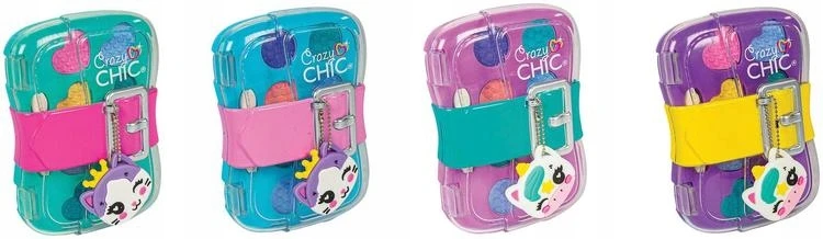 Clementoni CRAZY CHIC MINI COSMETIC BAG spalvingų akių šešėlių rinkinys vaikams nuo 6 metų