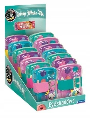Clementoni CRAZY CHIC MINI COSMETIC BAG spalvingų akių šešėlių rinkinys vaikams nuo 6 metų