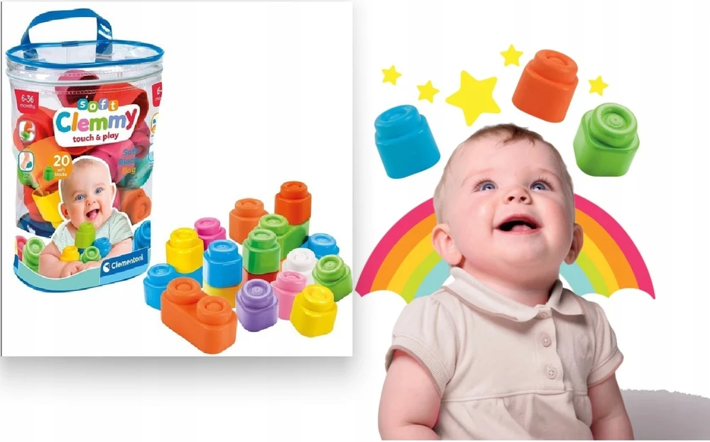 Clementoni CLEMMY kaladėlės Soft Bag 24 vnt,14889