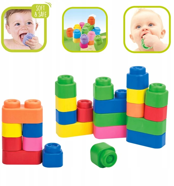Clementoni CLEMMY kaladėlės Soft Bag 24 vnt,14889