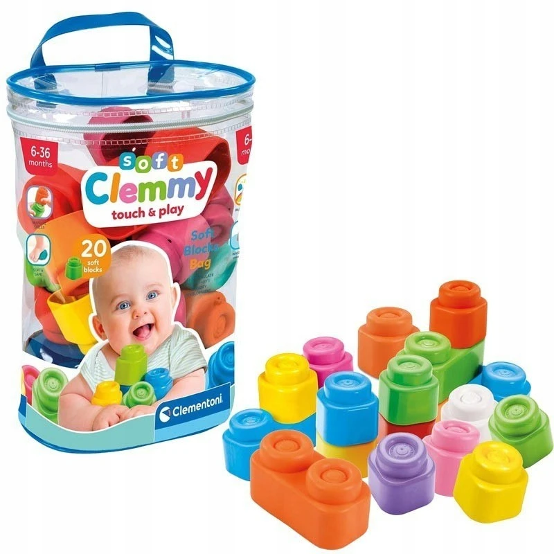 Clementoni CLEMMY kaladėlės Soft Bag 24 vnt,14889