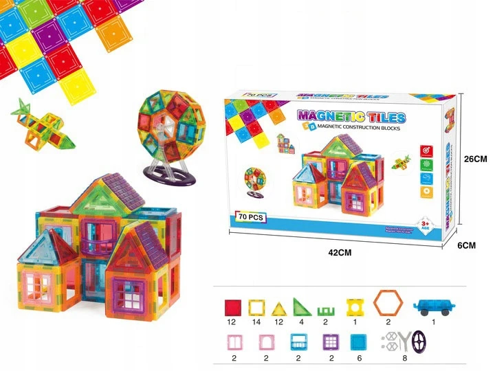 click4TOYS 3D MAGNETINIAI MAGNETINIAI KLUOKAI, LAIKOMOJI NEODIMIO PLOKŠTELĖS VAIKAMS
