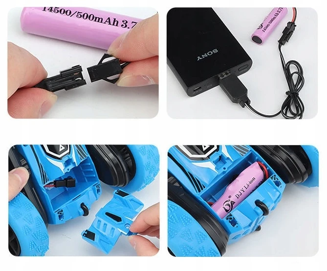 click4TOYS AUTO TWISTER RC AUTOMOBILIS VAIKAMS + NUOTOLINIO PULTAS 2.4 LED ACROBAT