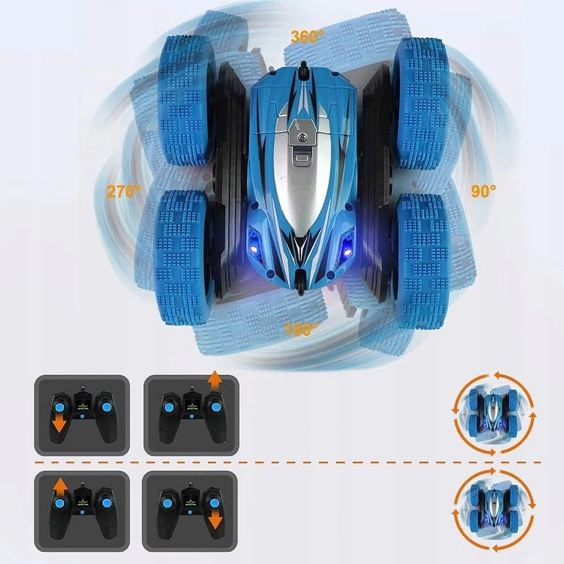 click4TOYS AUTO TWISTER RC AUTOMOBILIS VAIKAMS + NUOTOLINIO PULTAS 2.4 LED ACROBAT