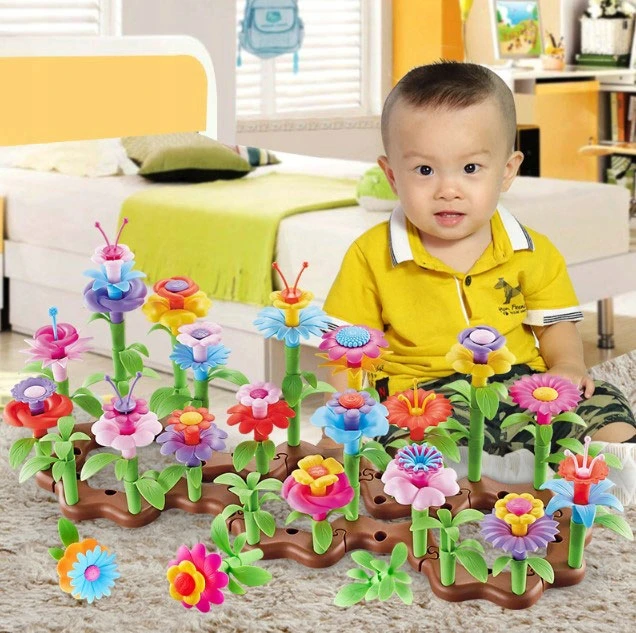 click4TOYS BLOKIAI GĖLĖS SODO STATYBA GĖLĖS + KŪRYBINGAS SODAS MERGAITEI