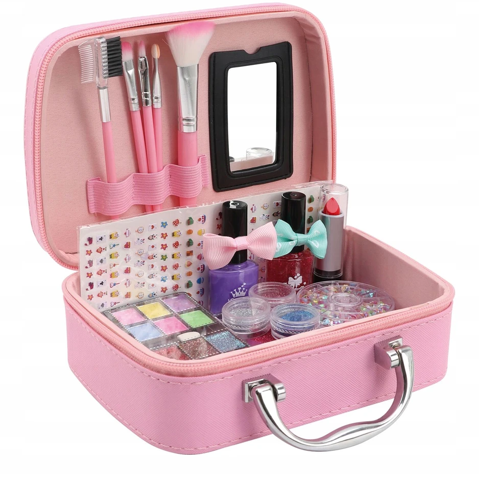 Click4Toys DĖŽUTĖ SU MAKIAŽO KOSMETIKA VAIKAMS IR UV nagų lempa