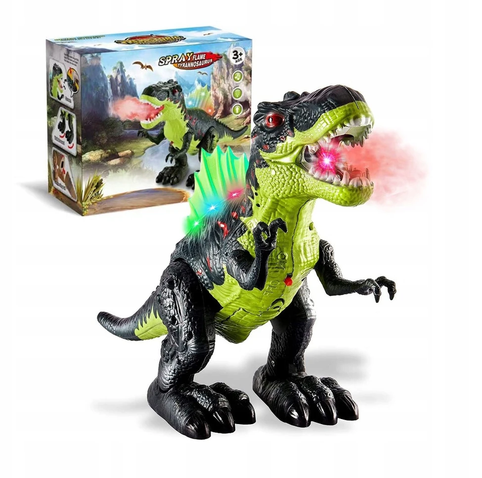 Click4Toys DIDELI T-REX DINOZAURŲ PASIĖJIMAI, RAUJIMAI, ŠVIESOS, KĖPAVIMAS GARAI, VAIKŲ FIGŪRA, 20 CM