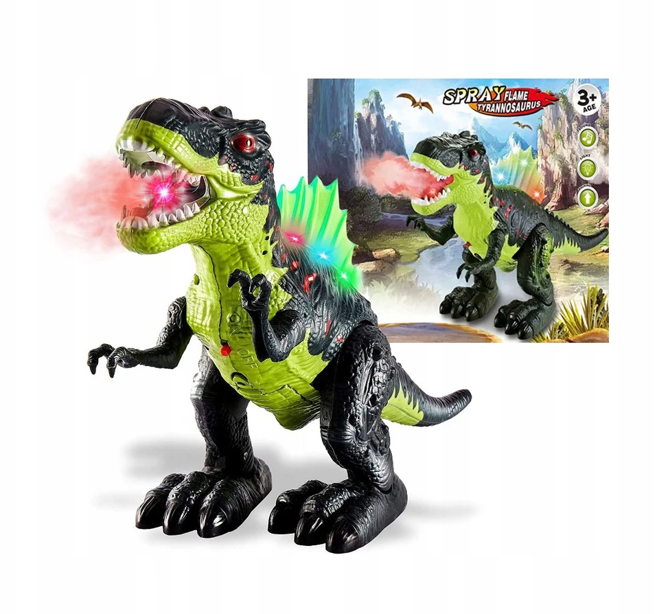 Click4Toys DIDELI T-REX DINOZAURŲ PASIĖJIMAI, RAUJIMAI, ŠVIESOS, KĖPAVIMAS GARAI, VAIKŲ FIGŪRA, 20 CM