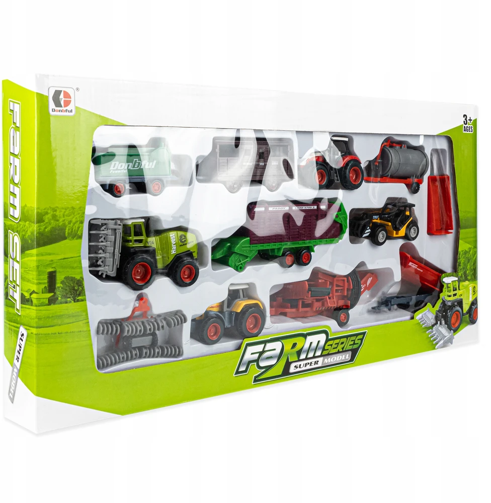 Click4Toys DIDELIS ŽEMĖS ŪKIO TRANSPORTO PRIEMONIŲ TECHNIKOS RINKINYS VAIKAMS DVIEJI TRAKTORIAI TRAKTORIAUS PĖLYMAS