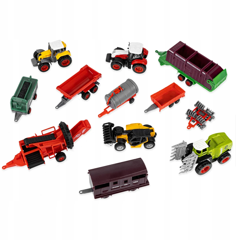 Click4Toys DIDELIS ŽEMĖS ŪKIO TRANSPORTO PRIEMONIŲ TECHNIKOS RINKINYS VAIKAMS DVIEJI TRAKTORIAI TRAKTORIAUS PĖLYMAS