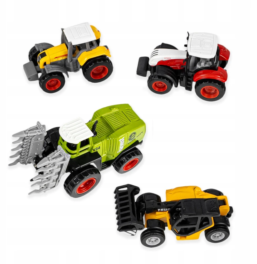 Click4Toys DIDELIS ŽEMĖS ŪKIO TRANSPORTO PRIEMONIŲ TECHNIKOS RINKINYS VAIKAMS DVIEJI TRAKTORIAI TRAKTORIAUS PĖLYMAS