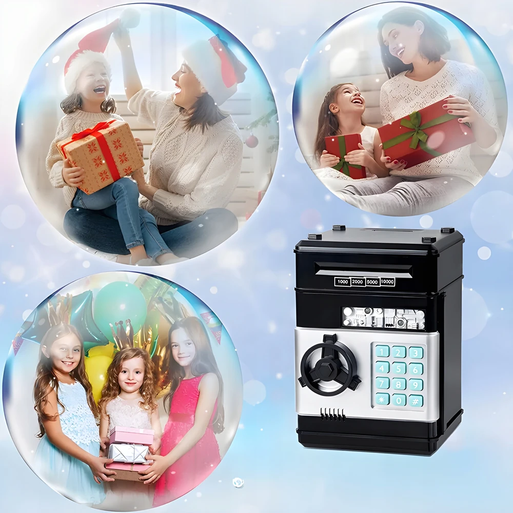 Click4Toys Kiaulė taupyklė Juodas seifas su PIN kodu