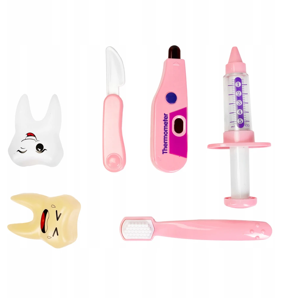 Click4Toys GYDYTOJŲ RINKINYS VAIKAMS PIRMOSIOS PAGALBOS RINKINYS AŠARŲ LOKIS STETOSKOPO VAISTŲ PRIEDAI