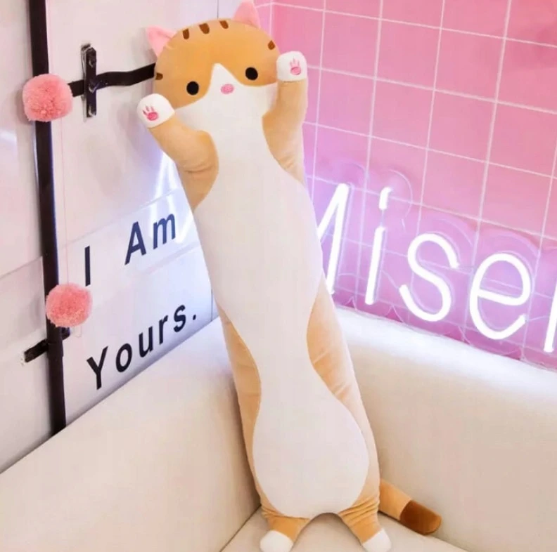 Click4Toys Ilgas pliušinis kačiukas, 70 cm - talismanas ir miela pagalvė