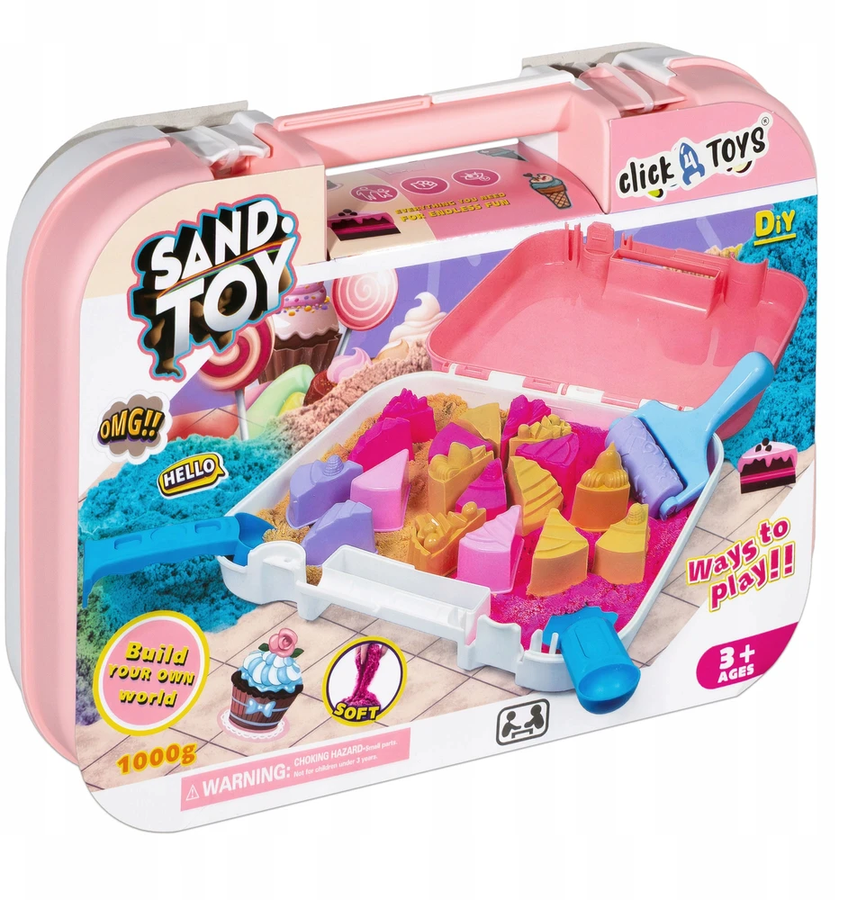 Click4Toys KINETINIS SMĖLIS VAIKŲ LEDŲ PARDUOTUVĖMS SMĖLIŲ DĖŽĖS lagaminų formelės