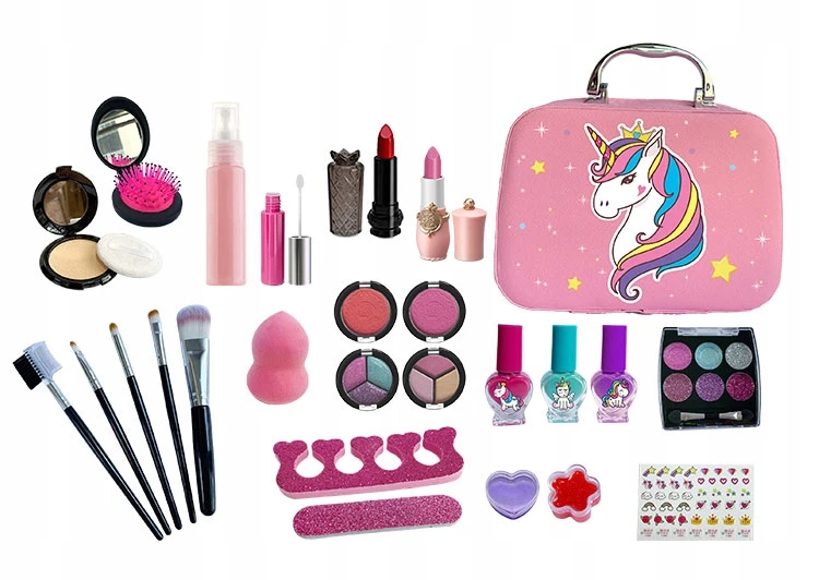 click4TOYS KOSMETIKA VAIKAMS DAŽYTI MIAŽIŲ DĖŽELĖS ŠEŠĖLIAI NAGAI Makiažas