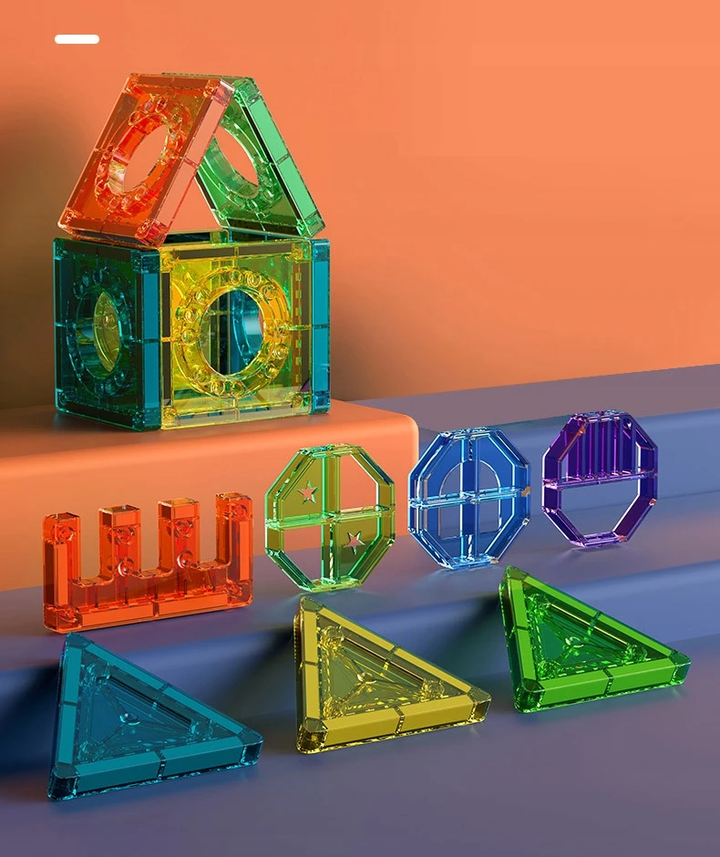 Click4Toys LAKOMOSIŲ MAGNETINIŲ KLUOKŲ RINKINYS 56 EL STATYBINĖS PLOKŠTELĖS VAIKAMS