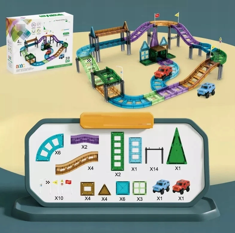 Click4Toys Magnetinė trasa su automobiliais – 59 elementai