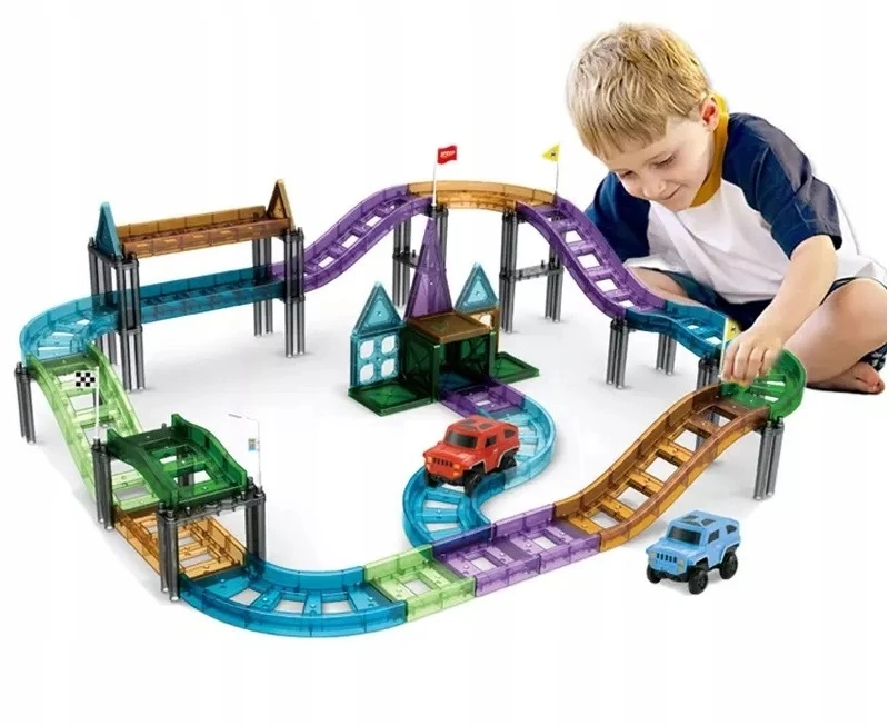 Click4Toys Magnetinė trasa su automobiliais – 59 elementai