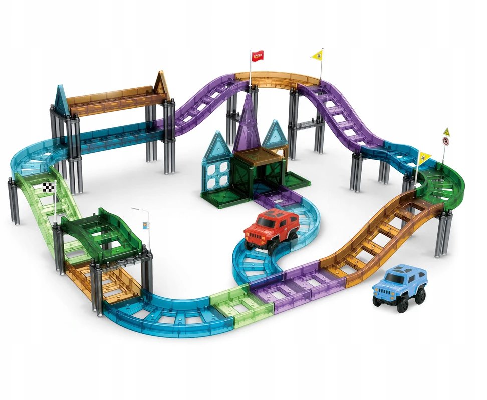 Click4Toys Magnetinė trasa su automobiliais – 59 elementai