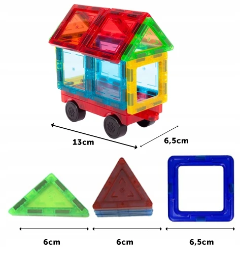 Click4Toys MAGNETINIAI BLOKAI 3D MAGNETINĖS KONSTRUKCIJOS MOKOMOSIŲ PLOKŠČIŲ RINKINYS 45 vnt.