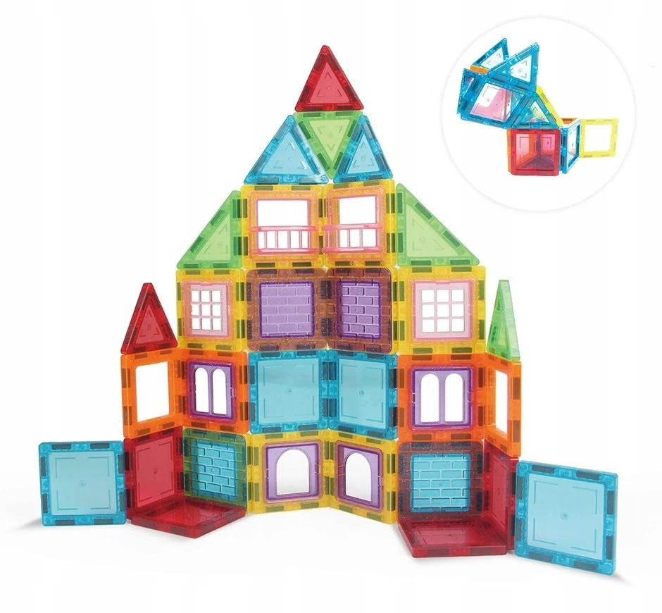 Click4Toys MAGNETINIAI BLOKAI 3D MAGNETINĖS KONSTRUKCIJOS MOKOMOSIŲ PLOKŠČIŲ RINKINYS 45 vnt.