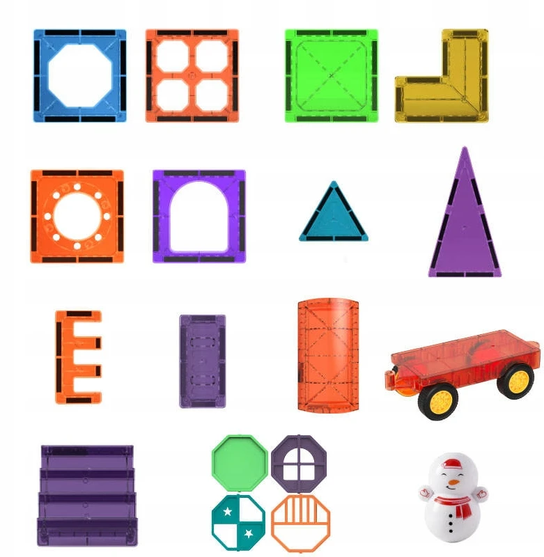 Click4Toys MAGNETINIAI UGDOMOSIOS KONSTRUKCIJOS BLOKAI DIDELIOS PLOKŠTELĖS 3D DĖLĖ 73 ELEMENTAI.
