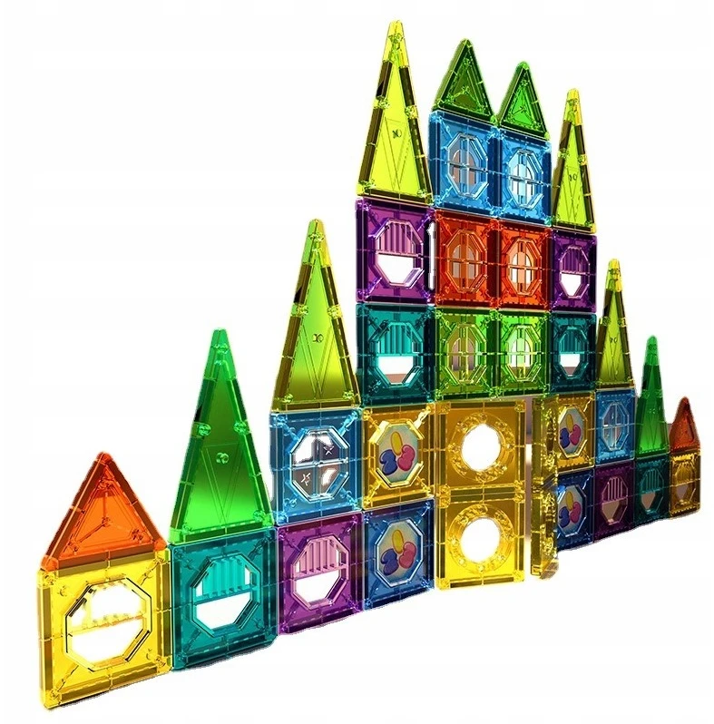 Click4Toys MAGNETINIAI UGDOMOSIOS KONSTRUKCIJOS BLOKAI DIDELIOS PLOKŠTELĖS 3D DĖLĖ 73 ELEMENTAI.