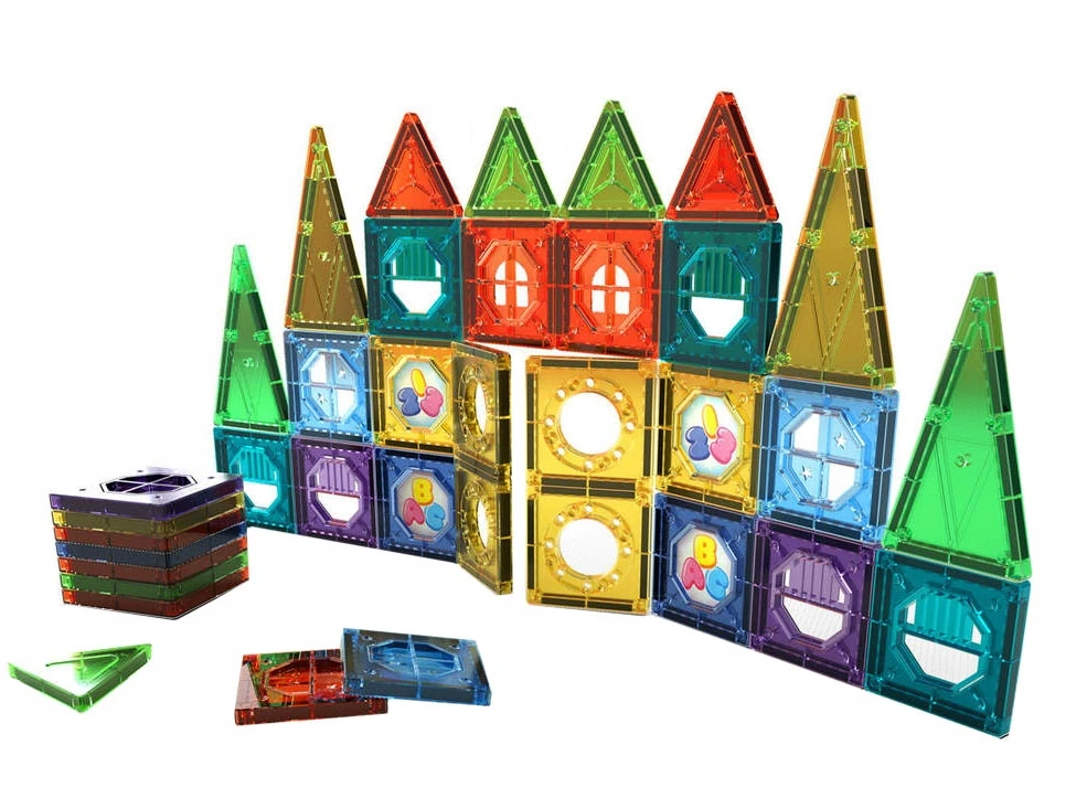 Click4Toys MAGNETINIAI UGDOMOSIOS KONSTRUKCIJOS BLOKAI DIDELIOS PLOKŠTELĖS 3D DĖLĖ 73 ELEMENTAI.